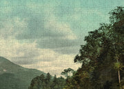 Adirondack Blue Mountain Landscape puzzle: trees and sky close-up