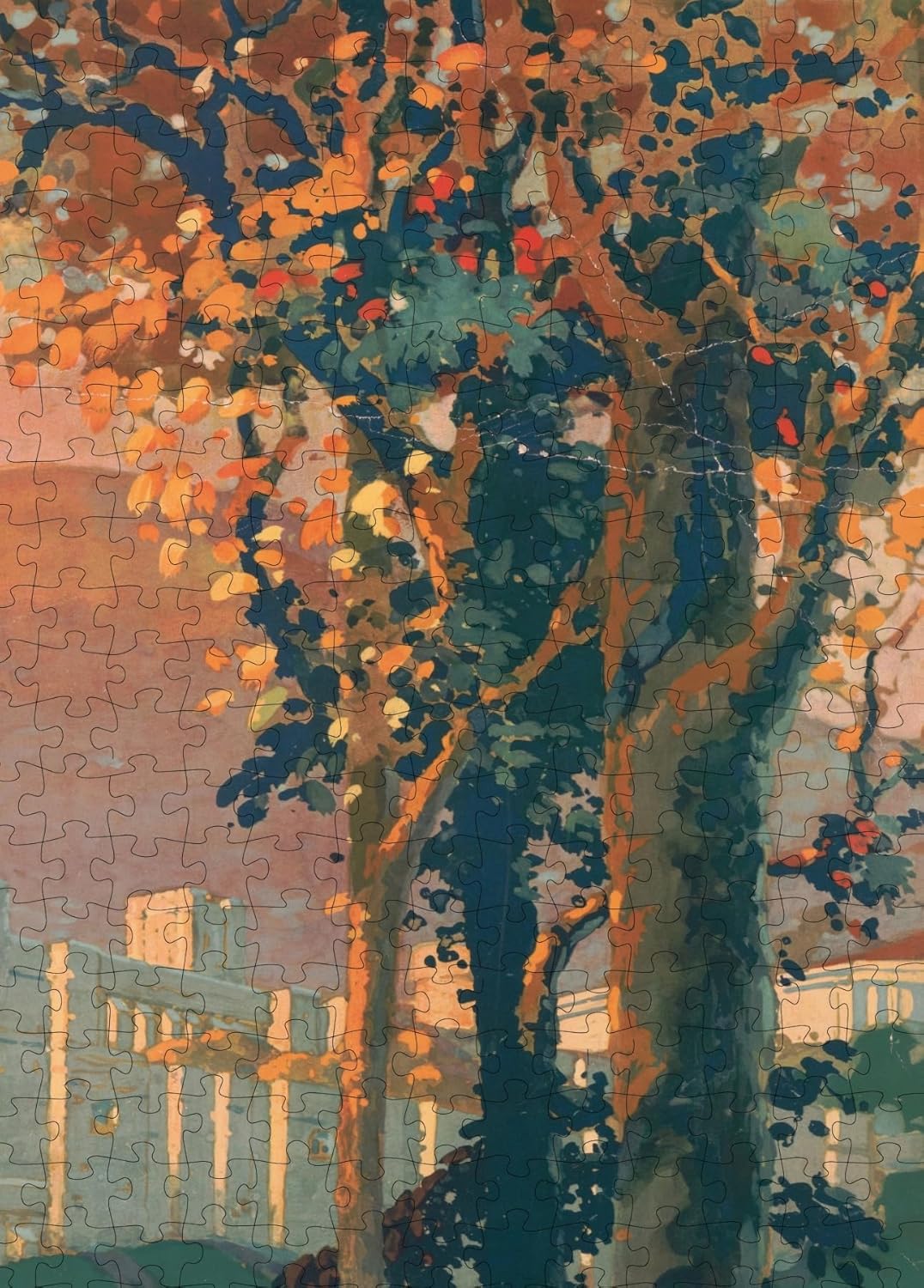 West Point Travel Poster puzzle: trees and buildings close-up