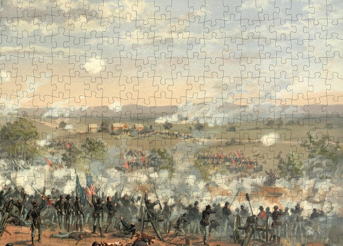 Battle of Gettysburg Art puzzle: distant battlefield and sky