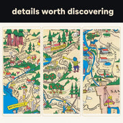 Santa Cruz County Map puzzle: three-panel collage of map details