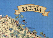 Maui Pictorial Map puzzle: maui title detail