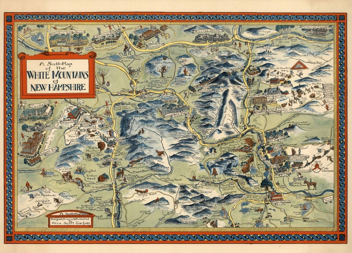 White Mountains New Hampshire Map puzzle: full White Mountains map