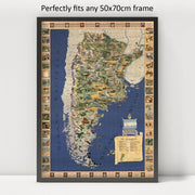 Argentina Pictorial Map puzzle: framed display example