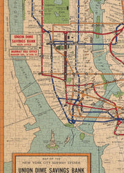New York City Subway Map puzzle: lower Manhattan and Brooklyn detail