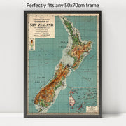 New Zealand Map puzzle: framed display example