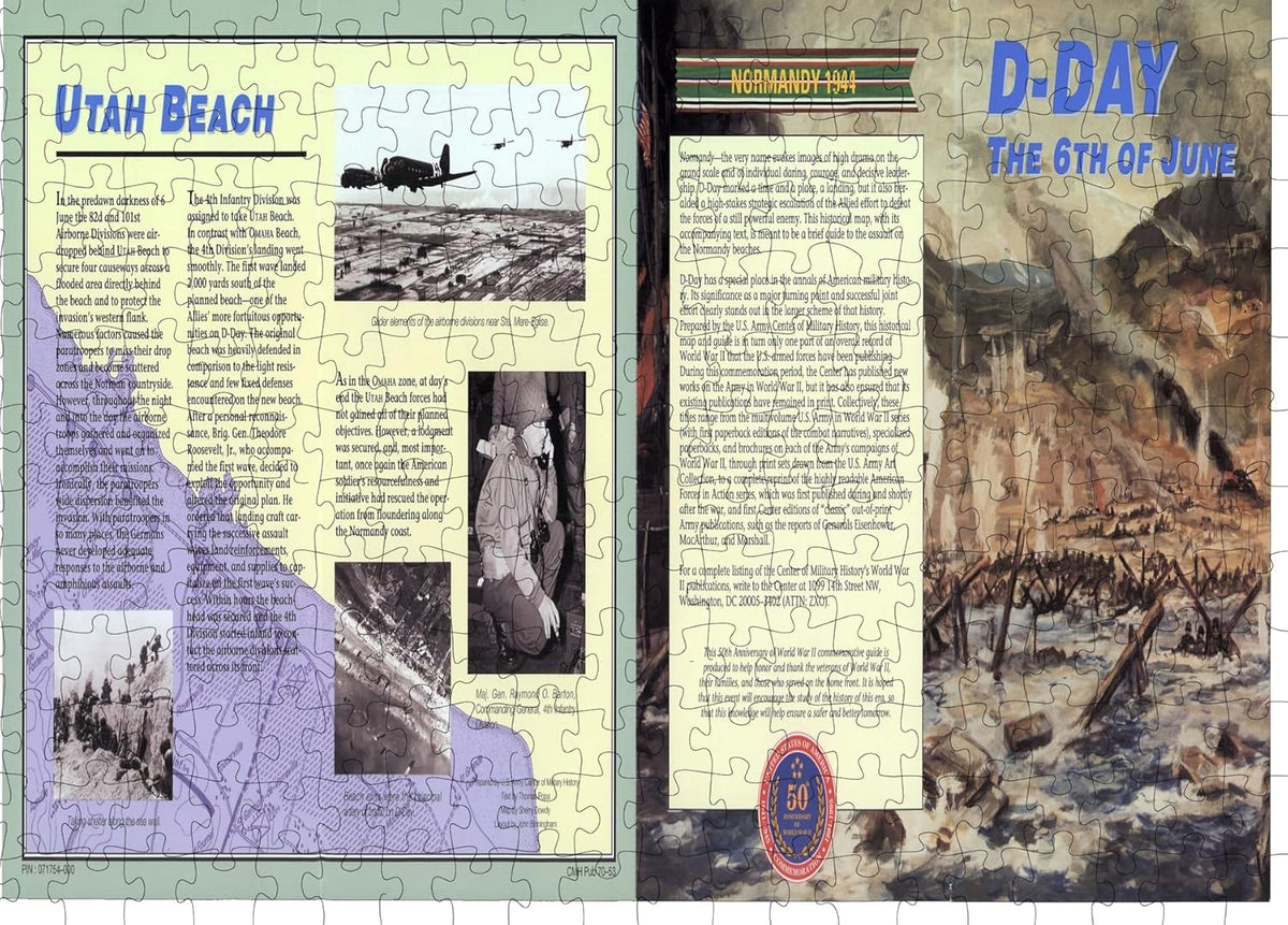 D-Day Normandy Landing Map puzzle: utah Beach and D-Day panel