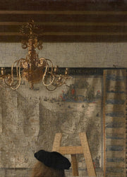 The Art of Painting by Vermeer puzzle: chandelier and wall map close-up