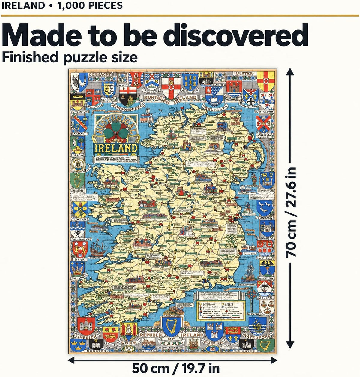 Historical Ireland Map — 1,000-Piece Puzzle — product image 2