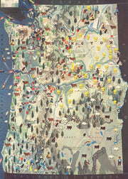 Pacific Northwest Pictorial Map puzzle: full pictorial regional map