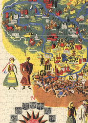 Poland Pictorial Map puzzle: central map and compass detail