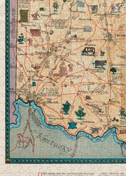 Ohio Pictorial Map puzzle: southwestern map detail
