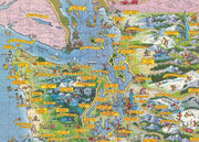 Washington State Pictorial Map puzzle: western waterways detail