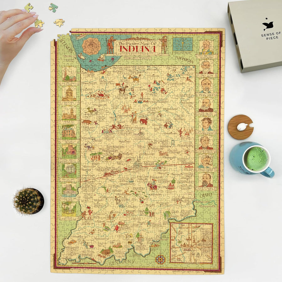 Indiana Map Puzzle – Vintage 1932