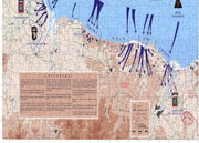 D-Day Normandy Landing Map puzzle: coastal landing routes close-up