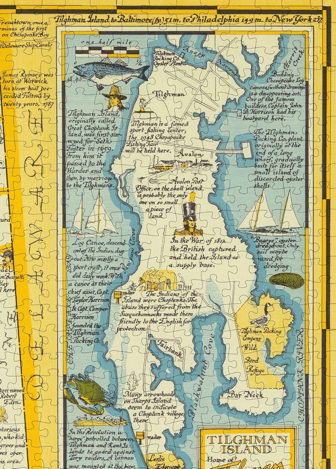 Maryland Eastern Shore Map puzzle: tilghman Island inset