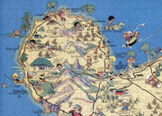 Maui Pictorial Map puzzle: western island detail