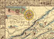 Appalachian Region Pictorial Map puzzle: kentucky and compass detail