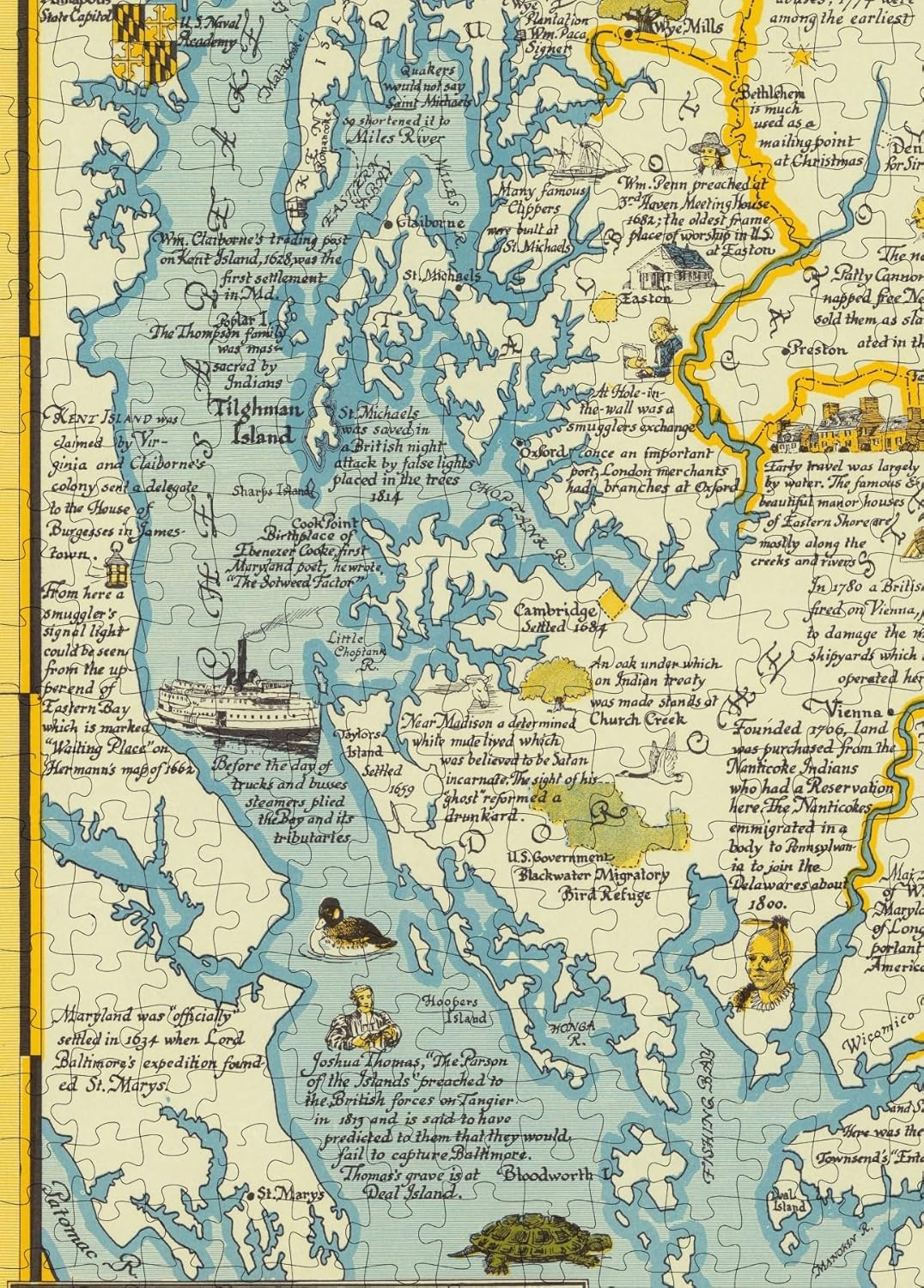 Maryland Eastern Shore Map puzzle: coastal waterways detail