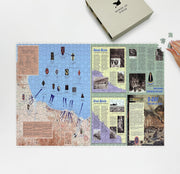 D-Day Normandy Landing Map puzzle: puzzle and box on white tabletop