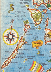 Philippines Mem-O-Map puzzle: compass and Palawan detail