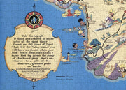 Maui Pictorial Map puzzle: compass and inscription detail