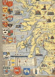 Scotland Heraldic Map puzzle: western islands detail