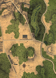 Gettysburg Battlefield Map puzzle: southeastern battlefield detail