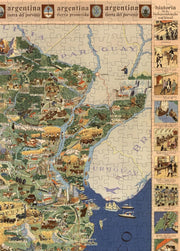 Argentina Pictorial Map puzzle: northeastern map detail