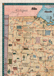 Ohio Pictorial Map puzzle: northwestern map detail