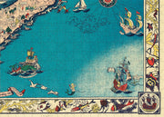 Bermuda Islands Pictorial Map puzzle: decorative sea and border detail