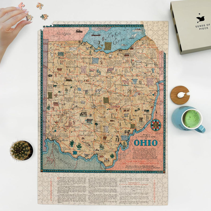 Ohio Map Puzzle – Vintage 1934