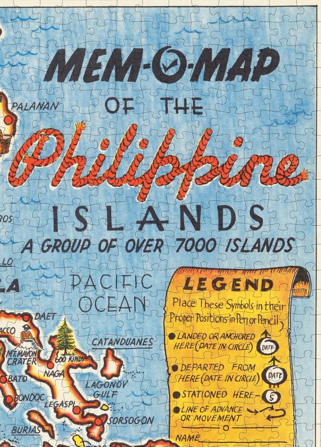 Philippines Mem-O-Map puzzle: mem-O-Map title and legend