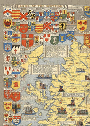 Scotland Heraldic Map puzzle: upper heraldic shields detail