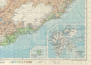 Iceland Atlas Map puzzle: southeastern map and inset detail