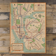 New York City Subway Map puzzle: completed puzzle on wooden tabletop