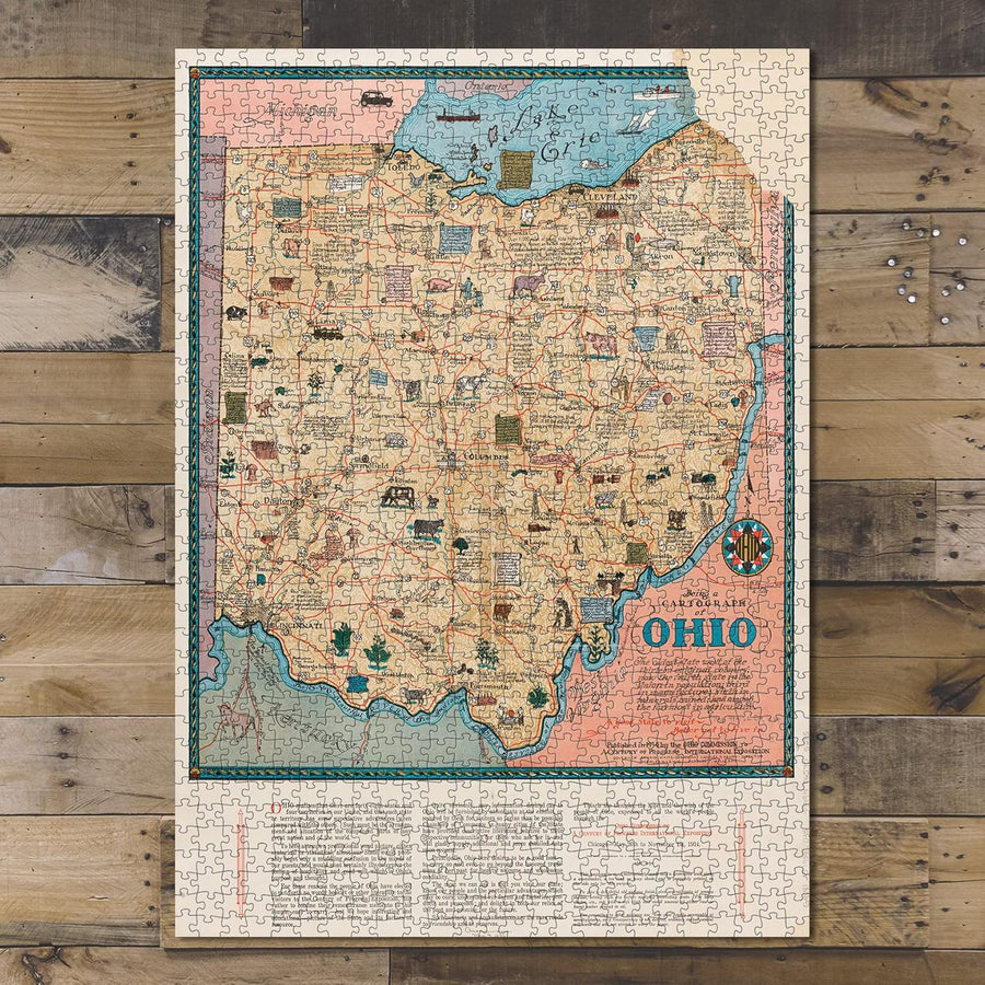 Ohio Map Puzzle – Vintage 1934
