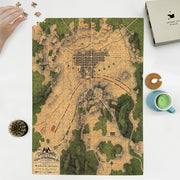 Gettysburg Battlefield Map puzzle: puzzle and box on white tabletop