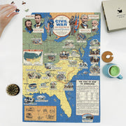 Civil War Illustrated Map puzzle: puzzle and box on white tabletop