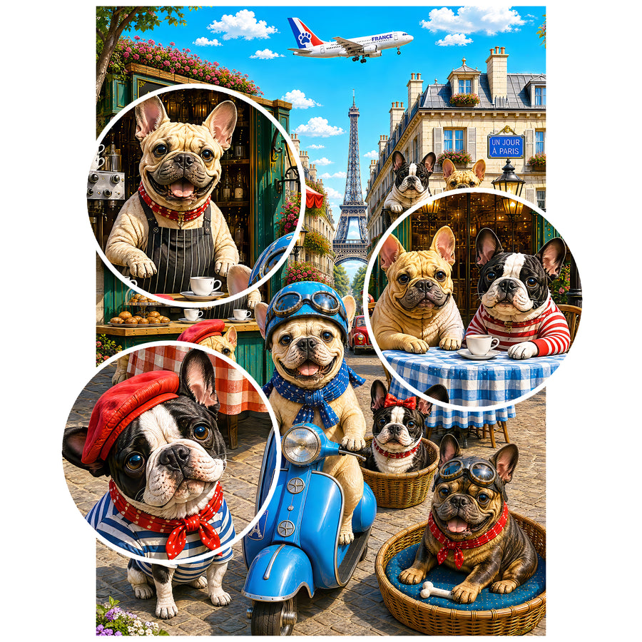 Café de Puppy Paris 1000 Piece Puzzle