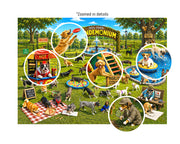 Dog Park puzzle: collage of park activities
