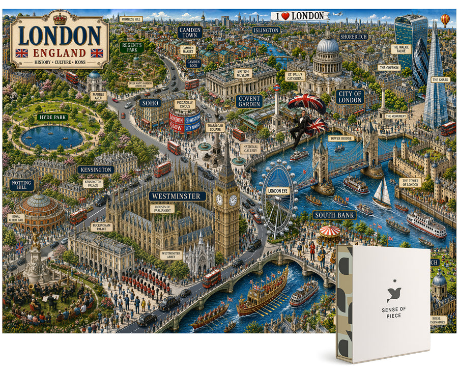 London England Landmarks 1000 Piece Jigsaw Puzzle for Adults