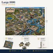 London Illustrated Map puzzle: finished-size and product-feature diagram