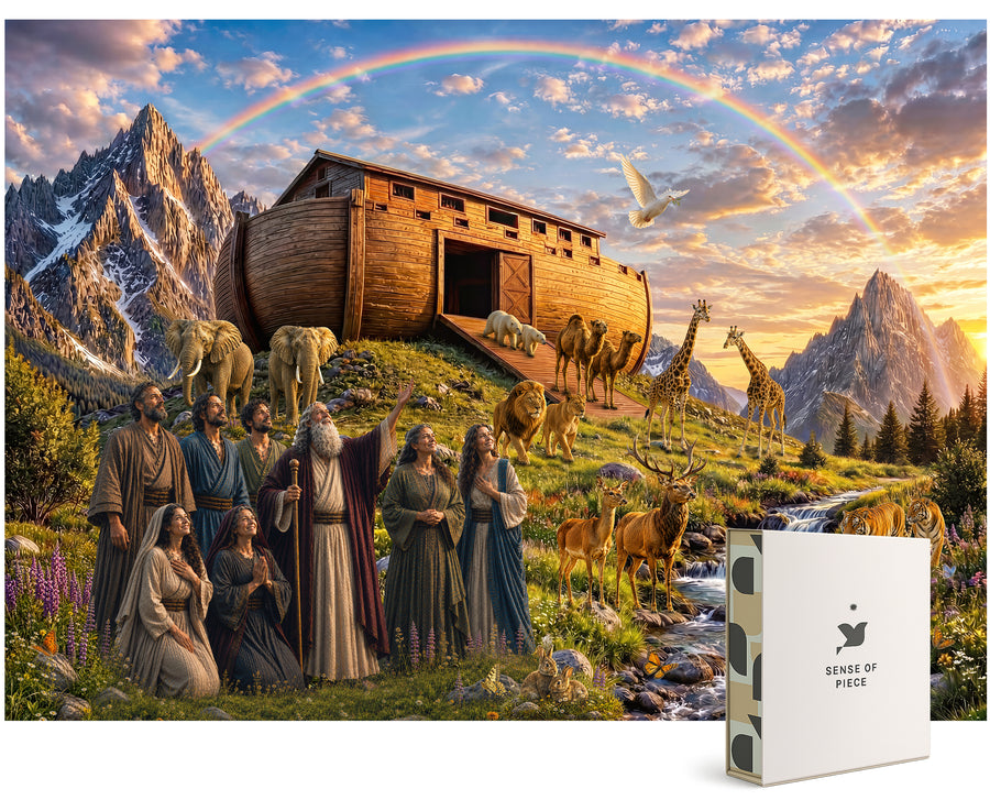 Noah's Ark 1000 Piece Jigsaw Puzzle for Adults, Bible Story Art