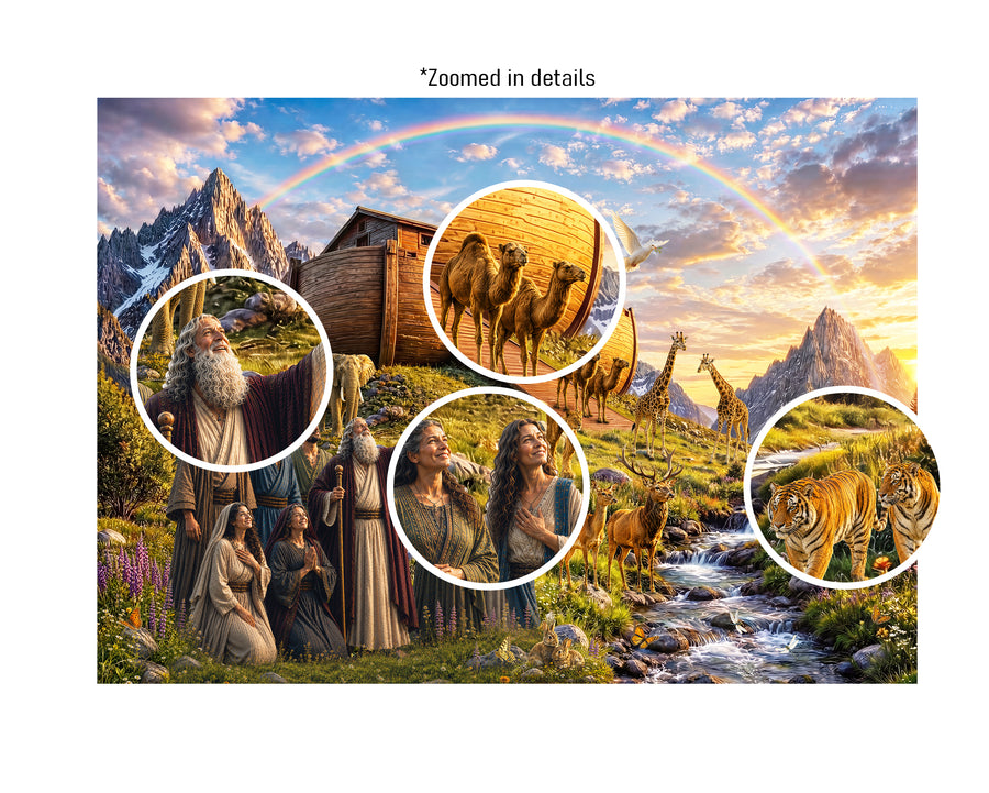 Noah's Ark 1000 Piece Jigsaw Puzzle for Adults, Bible Story Art