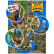 New York City Adventure Map puzzle: collage of buildings and city details